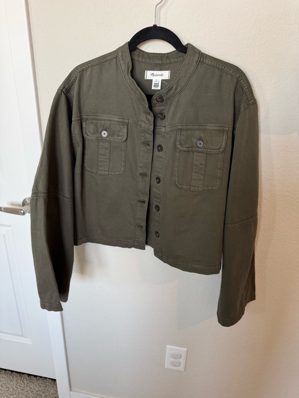 Madewell Olive Green Cropped Utility Jacket